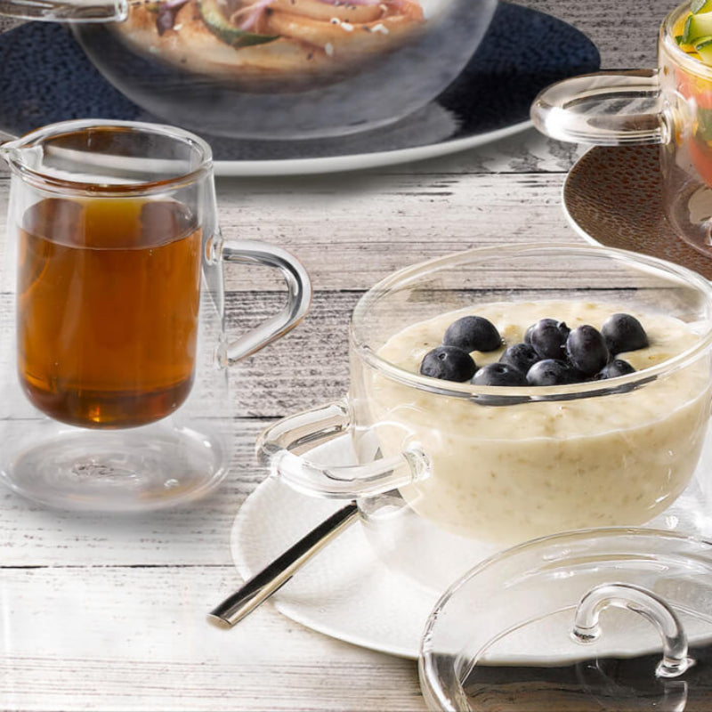 Thermic Glass Food & Design Lattiera 14.5 cl In Vetro Termico Borosilicato Set 2 Pz
