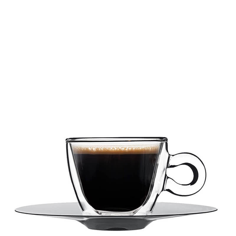 Thermic Glass Drink & Design Espresso Tazzina Caffè 6.5 cl In Vetro Termico Borosilicato Set 2 Pz