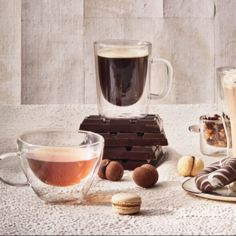 Thermic Glass Drink & Design Tazza Multiuso 30 cl In Vetro Termico Borosilicato Set 2 Pz