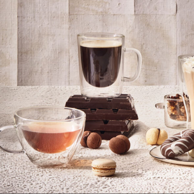 Thermic Glass Drink & Design Tazza Multiuso 30 cl In Vetro Termico Borosilicato Set 2 Pz