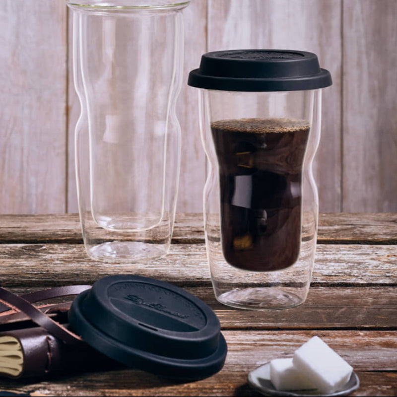 Thermic Glass Drink & Design Coffee On The Go Tazza Caffè Small 34 cl In Vetro Termico Borosilicato