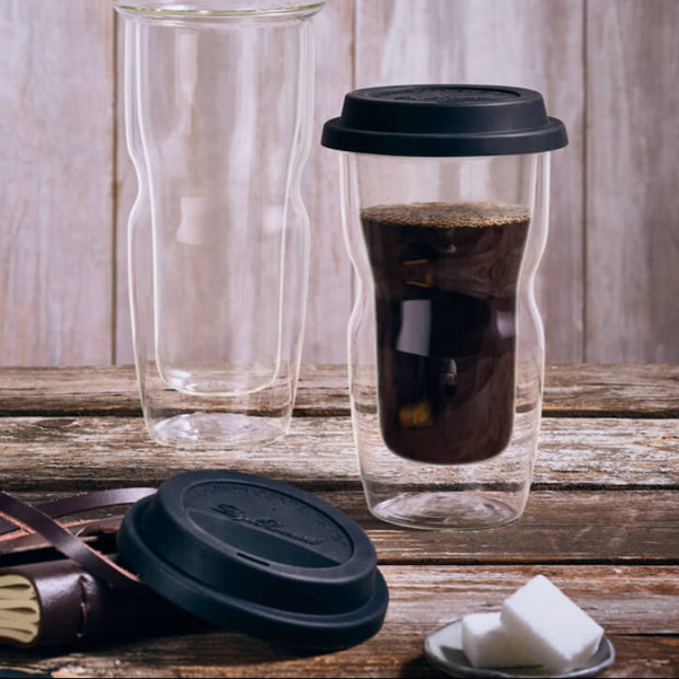 Thermic Glass Drink & Design Coffee On The Go Tazza Caffè Small 34 cl In Vetro Termico Borosilicato