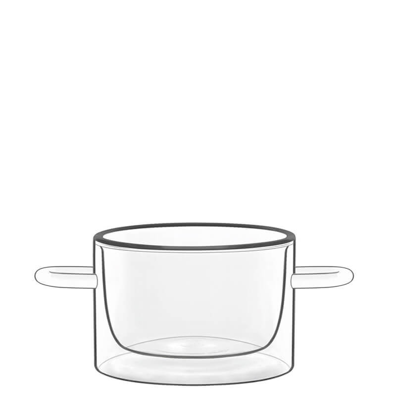 Thermic Glass Food & Design Tegamino Monoporzione 12 cl In Vetro Termico Borosilicato Set 2 Pz