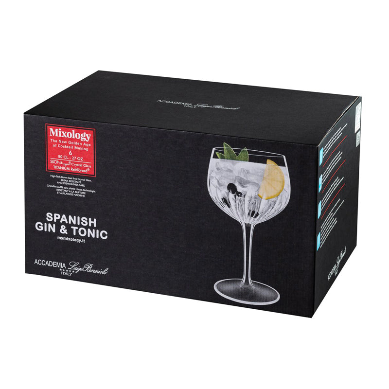 Mixology Spanish Calice Gin Tonic 80 cl In Vetro Set 6 Pz