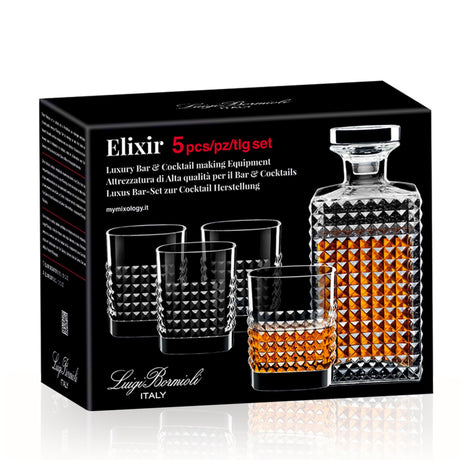 Mixology Elixiri Bouteille De Whisky Et Verres Lot 5 Pcs