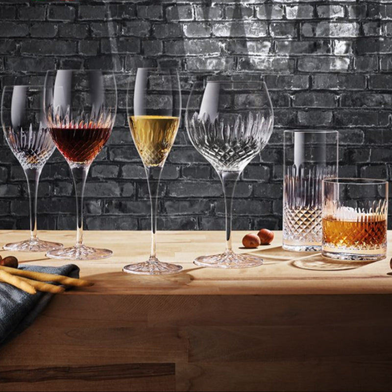Diamante Calice Vino Bianco Riesling 38 cl In Vetro Set 4 Pz