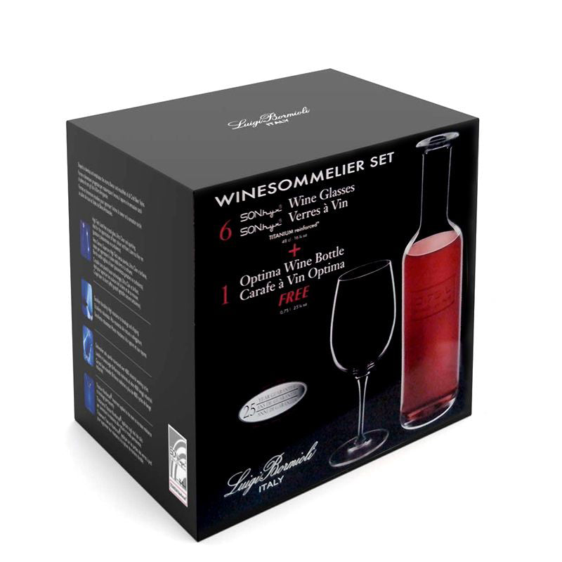 Winesommelier Ensemble De Verres À Vin Et Bouteille Lot 7 Pcs