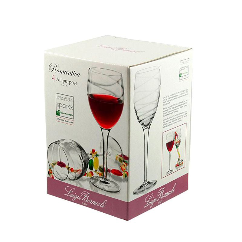 Romantica Calice Vino Rosso 38 cl In Vetro Set 4 Pz
