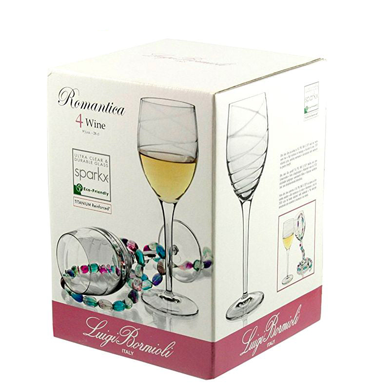 Romantica Calice Vino Bianco 28 cl In Vetro Set 4 Pz