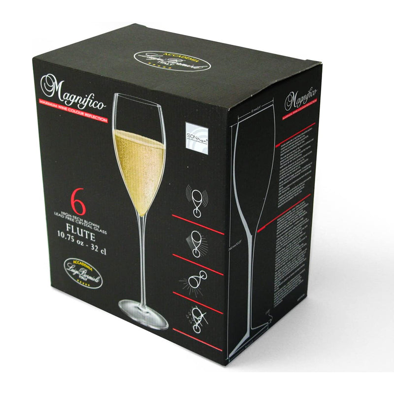 Magnifico Calice Flute 32 cl In Vetro Set 6 Pz