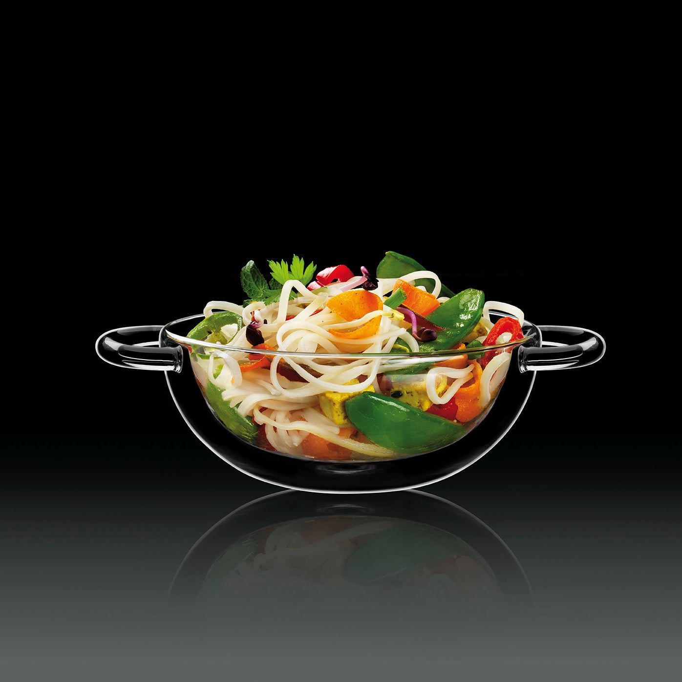 Thermic Glass Food & Design Wok 17.5 cl In Vetro Termico Borosilicato Set 2 Pz