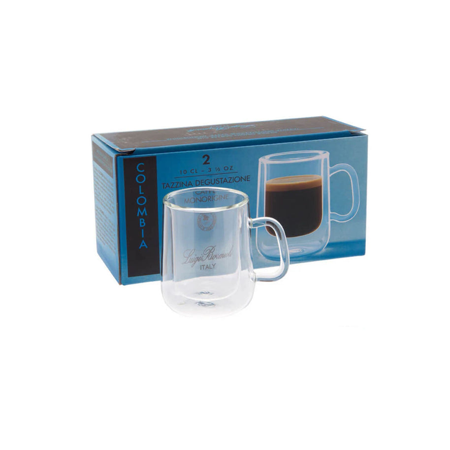 Thermic Glass Monorigine Colombia Tazzina Caffè 10 cl In Vetro Termico Borosilicato Set 2 Pz