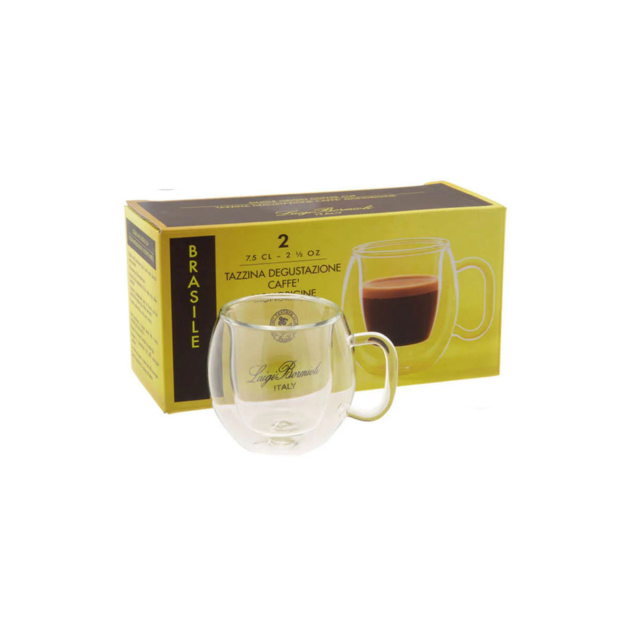 Thermic Glass Monorigine Brasile Tazzina Caffè 7.5 cl In Vetro Termico Borosilicato Set 2 Pz