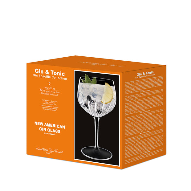 Gin & Tonic New American Calice Gin Tonic 90 cl In Vetro Set 2 Pz