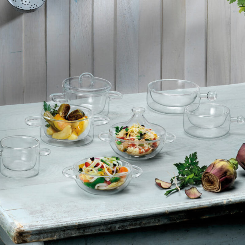 Thermic Glass Food & Design Plat À Casserole Individuel Avec Poignées 16 cl Lot 2 Pcs