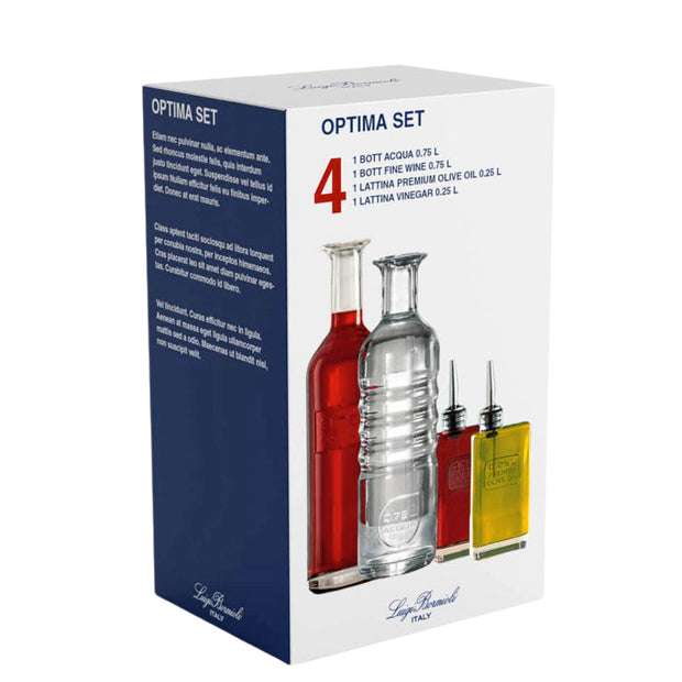 Optima Ensembles De Bouteilles Pour Eau Vin Huile Et Vinaigre Lot 4 Pcs